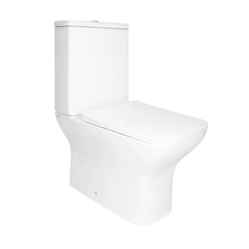 Унітаз підлоговий Qtap Aries безобідковий з сидінням Soft close білий (QT03228302W)