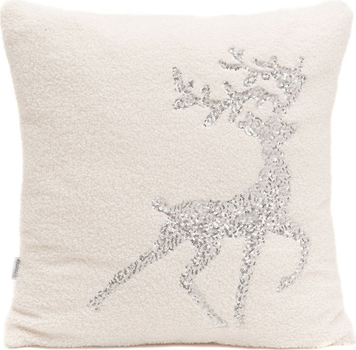 Наволочка Homla Winter Glam Niko з оленем в пайетках біла 45 x 45 см (5904183831244)