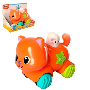 Игрушка музыкальная Котик WinFun 15см, звук, свет, ездит, 0734-NL
