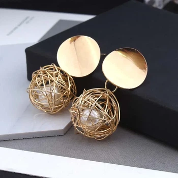 Серьги висюльки висячие бижутерия женские "Fashion-S" Золотистые