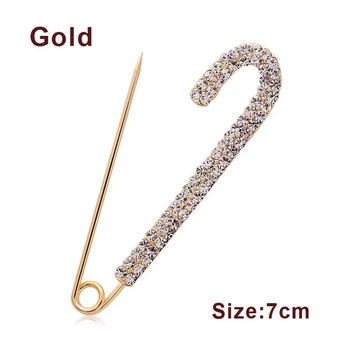Брошь булавка женская "Luxury Gold 7см", нарядная брошь украшение для одежды, платья, шарфа и пальто