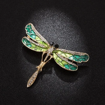 Брошь стрекоза "Dragonfly W2". Женская брошь. Нарядное украшение брошь