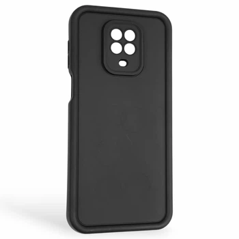 Чехол силиконовый Soft Touch для Xiaomi Redmi Note 9 Pro черный (Полная защита камеры)