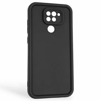 Чехол силиконовый Soft Touch для Xiaomi Redmi Note 9 черный (Полная защита камеры)