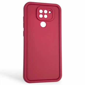 Чехол силиконовый Soft Touch для Xiaomi Redmi Note 9 бордовый (Полная защита камеры)