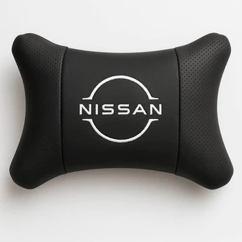 Автомобильная подушка под шею на подголовник с логотипом NISSAN (нового образца)