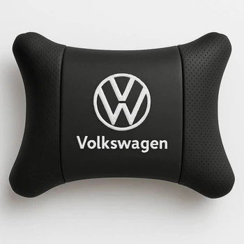 Автомобильная подушка под шею на подголовник сиденья с логотипом VOLKSWAGEN (нового образца)