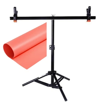 Комплект Держатель фона + Розовый ПВХ Фон 68×130 см Prolight