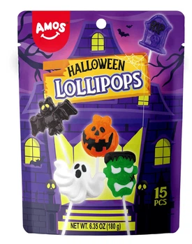 Леденцы на палочке Amos Halloween Candy Lollipop 180г