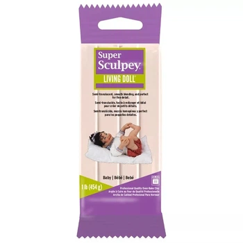 Полимерная глина для кукол розовая светлая Baby 454 грамма Living Doll Super Sculpey ZSLD4, 50040004