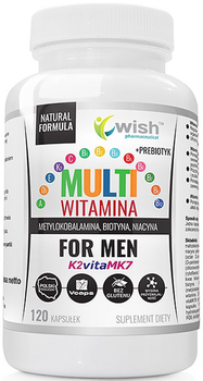 Suplement diety Wish Pharmaceutical Kompleks multiwitaminowy + prebiotyk  dla mężczyzn 120 kapsułek (5903351712002)