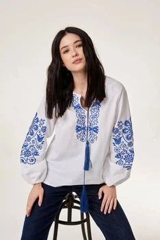 Жіноча вишиванка Merezhka Орнамент XXL Білий (RJ2099)