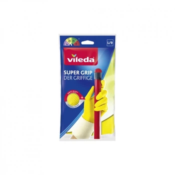 Перчатки хозяйственные Vileda Super Grip Латексные Сверхпрочные Размер L (8001940003368)