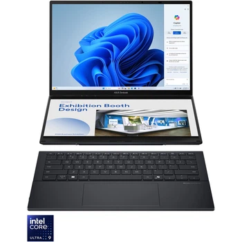 Ноутбук ASUS Zenbook Duo UX8406CA Intel® Core™ Ultra 7 255H до 5, 1 ГГц, 14 дюймов, Full HD, OLED, сенсорный экран, 32 ГБ LPDDR5X, 1 ТБ SSD, Intel® Arc™, Windows 11 Pro, Inkwell Gray