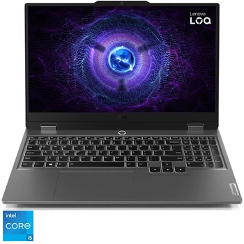 Ноутбук Ігровий Lenovo LOQ 15IAX9 Intel® Core™ i5- 12450HX pana la 4. 4 GHz, 15. 6, Full HD, IPS, 144Hz, G- SYNC, 12GB DDR5, 512GB SSD, NVIDIA® GeForce RTX™ 3050 6GB GDDR6, No OS, Luna сірий