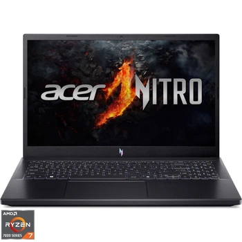 Ноутбук Acer Gaming 15, 6'' Nitro V 15 ANV15- 41, FHD IPS 165 Гц, AMD Ryzen™ 7 7735HS (16 МБ кэш- памяти, до 4, 75 ГГц), 16 ГБ DDR5, 512 ГБ SSD, GeForce RTX 3050 6 ГБ, Obsidian Black
