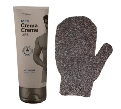 Крем для депіляції чоловічий для душу з РУКАВИЧКОЮ Deliplus Men Crema Depil 200 ml(ZIP-упаковка)