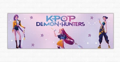 Паперовий плакат "KPop Demon Hunters. Кейпоп - Мисливці на демонів. З днем народження" 30х90 см