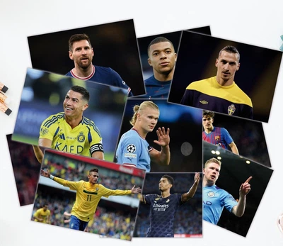 Набор постеров "Легенды футбола: Ronaldo, Messi, Neymar, Мбаппе, Ибрагимович и др." 10 шт, формат А4