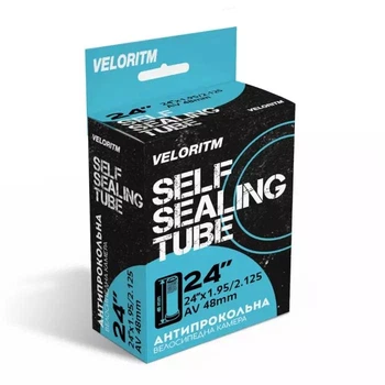 Камера велосипедная, антипрокольная VELORITM 24х1,95/2,125 (A/V 48мм)
