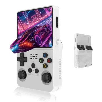 Портативная игровая консоль Data Frog R36S Белый 64 ГБ 1 ГБ встроенный аккумулятор с ретро-играми и экраном (R36S)