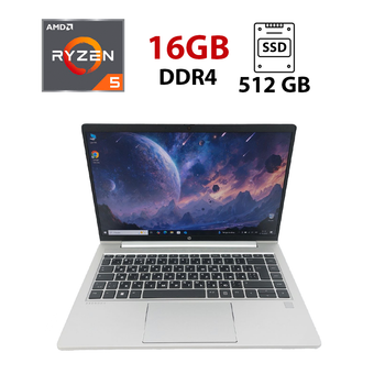 Ультрабук HP ProBook 445 G10 / 14" (1920x1080) IPS / AMD Ryzen 5 7530U (6 (12) ядер по 2.0 - 4.5 GHz) / 16 GB DDR4 / 512 GB SSD / AMD Radeon RX Vega 7 / WebCam б/у