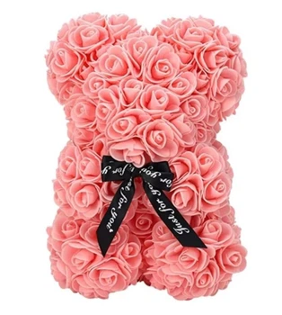 Ведмедик з троянд 3D Teddy Flower 25 см Ніжно-рожевий