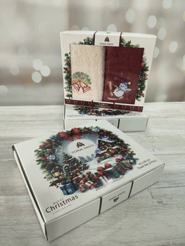Подарочный набор новогодних полотенeц 40х60 см 2шт. Merry Christmas Set 8