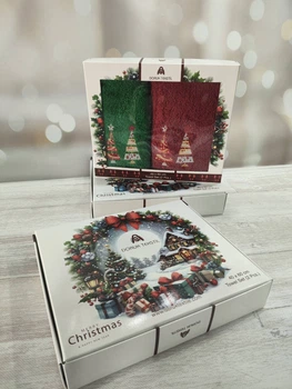 Подарочный набор новогодних полотенeц 40х60 см 2шт. Merry Christmas Set 14