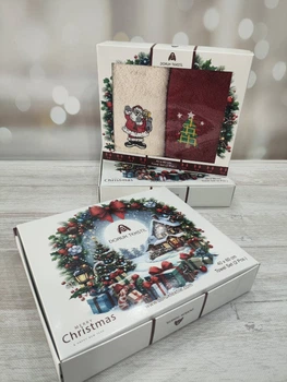 Подарочный набор новогодних полотенeц 40х60 см 2шт. Merry Christmas Set 10