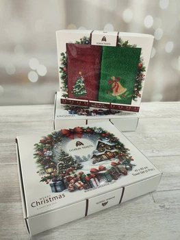 Подарочный набор новогодних полотенeц 40х60 см 2шт. Merry Christmas Set 12