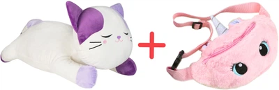 Набор Игрушка Inka Toys Ленивый кот 22х55х22 см + Сумочка детская Maya Toys Единорог Розовый (4820266221508/6902241802006-3)