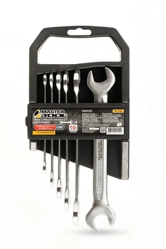 Ключи рожковые MASTERTOOL PROFI COLD STAMPED набор 6 шт (6х7-16х17 мм) CrV DIN3110 70-1106