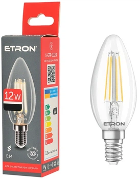 Светодиодная лампа ETRON 1-EFP-1124 12W 4100K E14 C37
