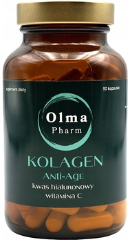Suplement diety Olma Pharm Kolagen Anti-Age Z kwasem Hialuronowym i witaminą C 90 kapsułek (5904474880654)