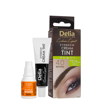 Крем-краска для бровей с маслом арганы Delia cosmetics Color Cream без аммиака, 4.0 Коричневая