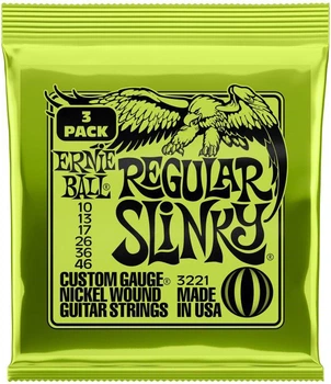 Струны для электрогитары 3 Sets Ernie Ball 3221 Regular Slinky Nickel Wound 10/46