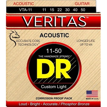 Струны для акустической гитары DR VTA-11 Veritas Phosphor Bronze Custom Light 11/50