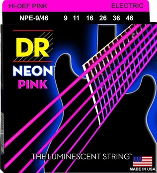 Струны для электрогитары DR NPE-9/46 Hi-Def Neon Pink K3 Coated Light Heavy 9/46