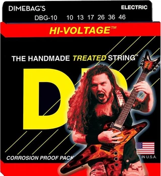 Струны для электрогитары DR DBG-10 Dimebag Darrell Hi Voltage Nickel Plated Medium 10/46