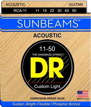 Струны для акустической гитары DR RCA-11 Sunbeams Phosphor Bronze Custom Light 11/50