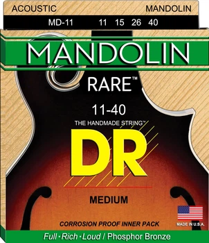 Струны для мандолины DR MD-11 Rare Phosphor Bronze Medium 11/40