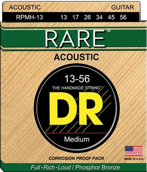 Струны для акустической гитары DR RPMH-13 Rare Phosphor Bronze Medium 13/56