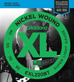 Струни для бас-гітари D’Addario EXL220BT Balanced Tension Nickel Wound Super Light 40/95