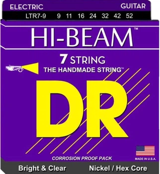 Струны для электрогитары DR LTR7-9 Hi-Beam Nickel Plated Hex Core Light 7 Strings 9/52