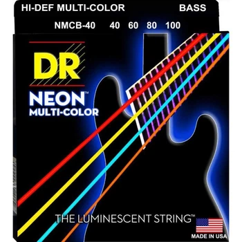 Струны для бас-гитары DR NMCB-40 Hi-Def Neon Multicolor K3 Coated Light 40/100