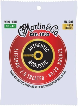 Струны для акустической гитары Martin MA170T Lifespan Treated 80/20 Bronze Extra Light 10/47