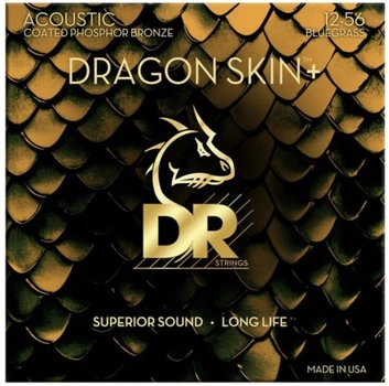 Струны для акустической гитары DR DAP-12/56 Dragon Skin+ Acoustic Phosphor Bronze Bluegrass 12/56