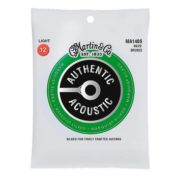 Струны для акустической гитары 6 шт Martin MA140S Marquis Silked 80/20 Bronze Acoustic Guitar Strings Light 12/54