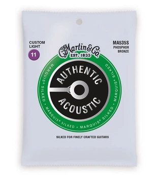 Струни для акустичної гітари Martin MA535S Marquis Silked Phosphor Bronze Acoustic Guitar Strings Custom Light 11/52